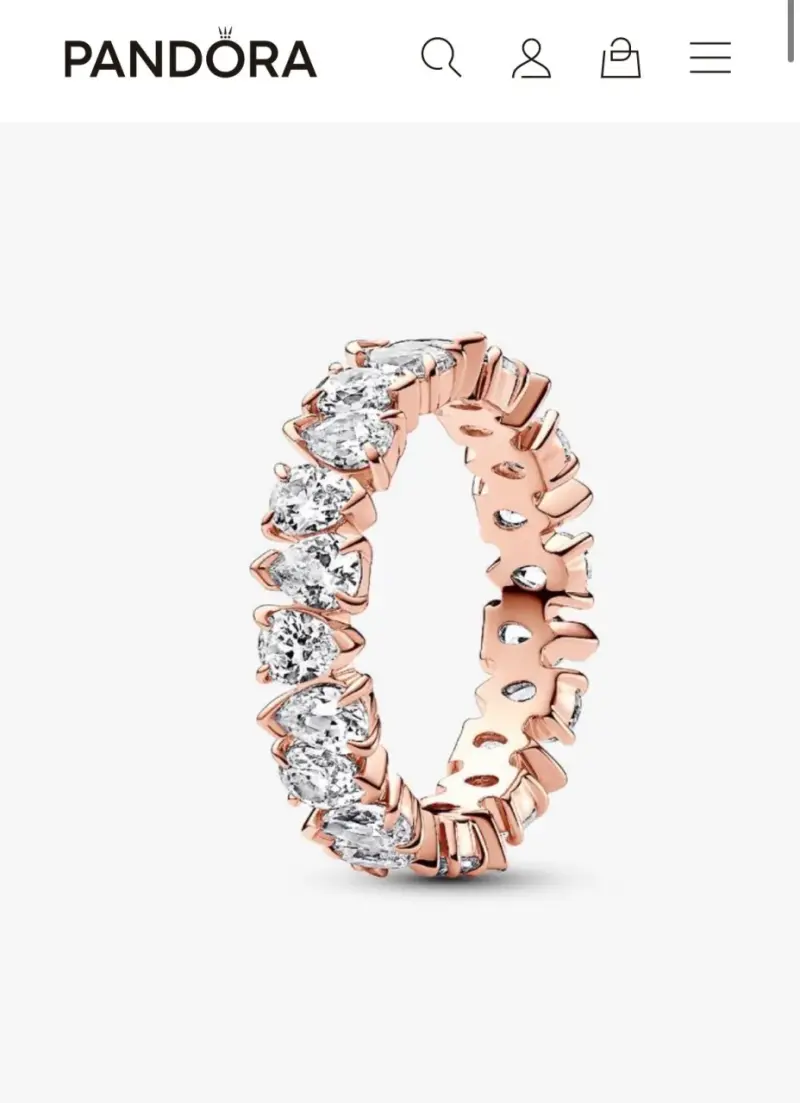 Anillo Banda con Brillos Alternos - 3