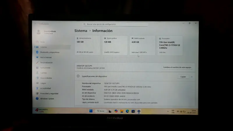 Laptop ASUS VivoBook 14 pulgadas - 5