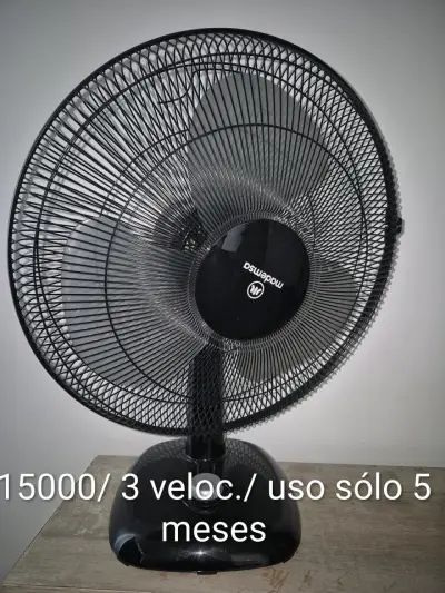 Ventilador de mesa negro 3 velocidades - miniatura 1