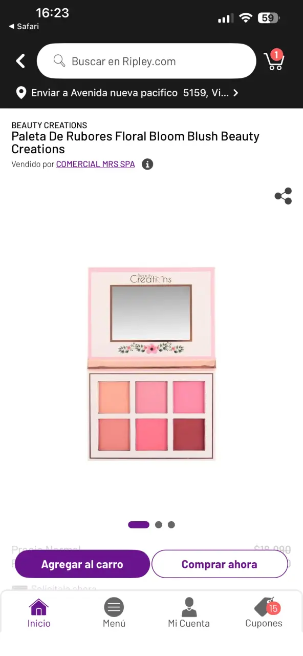 Paleta de rubores Beauty Creations - 1