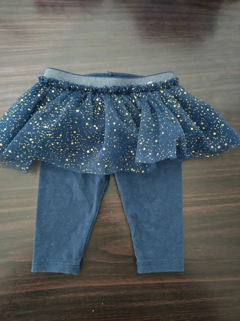 Leggings con falda azul brillante