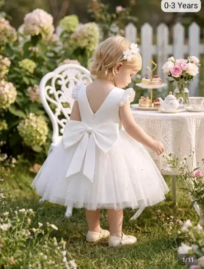 Vestido blanco para niña - miniatura 2