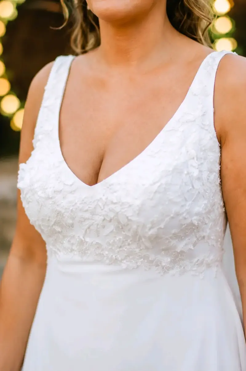 Vestido de novia blanco elegante - 3