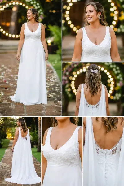 Vestido de novia blanco elegante - miniatura 4
