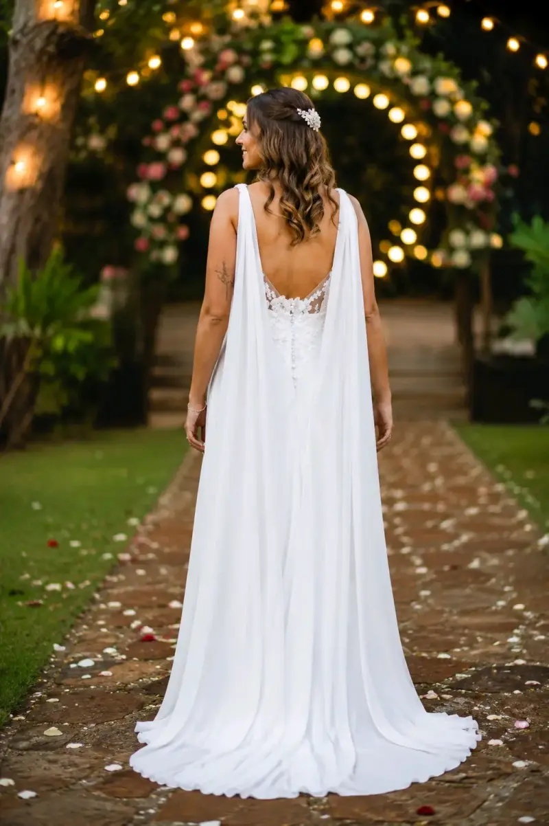 Vestido de novia blanco elegante - 5