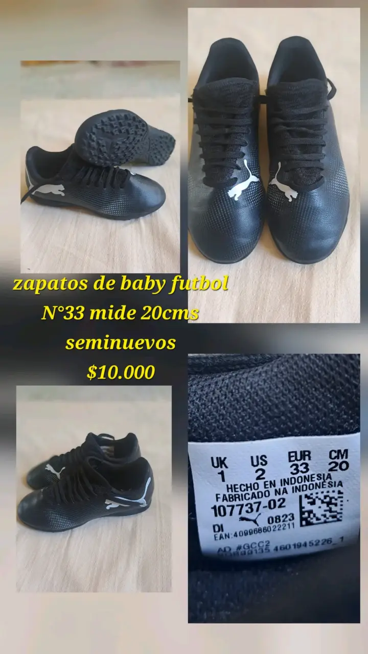 Zapatos de baby fútbol negros