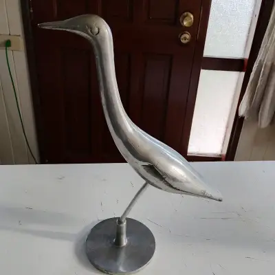 Escultura de pájaro metálico - miniatura 2
