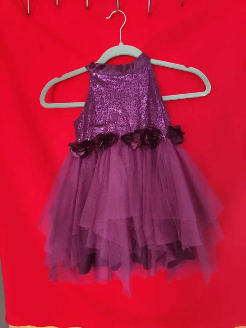 Vestido de fiesta morado para niña - 1