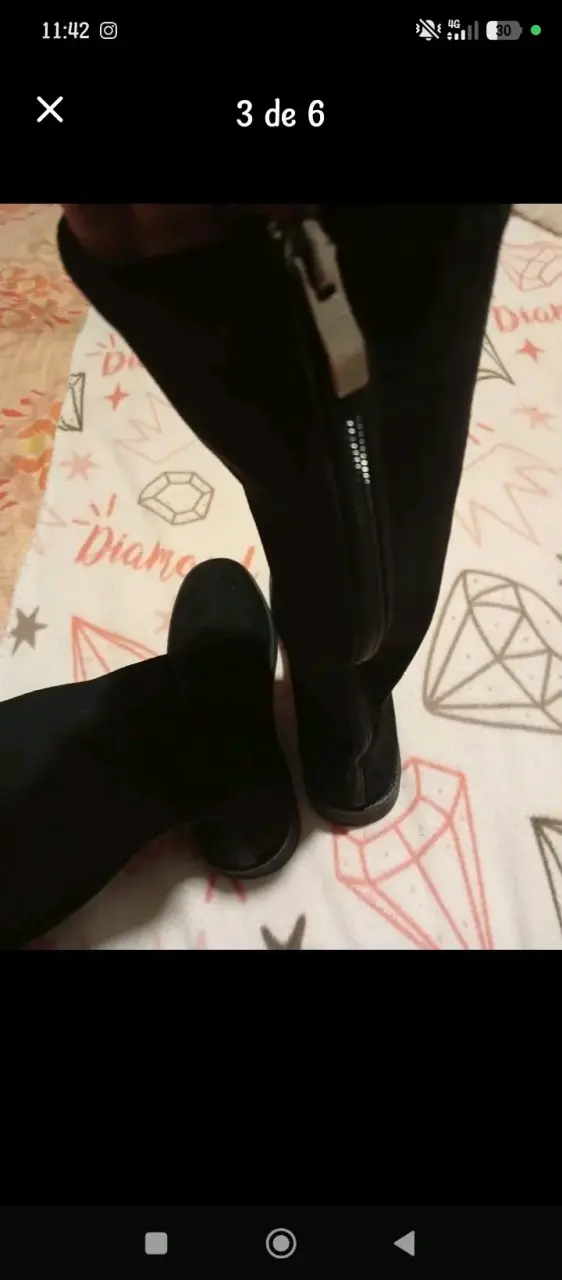 Botas negras altas de gamuza - 3