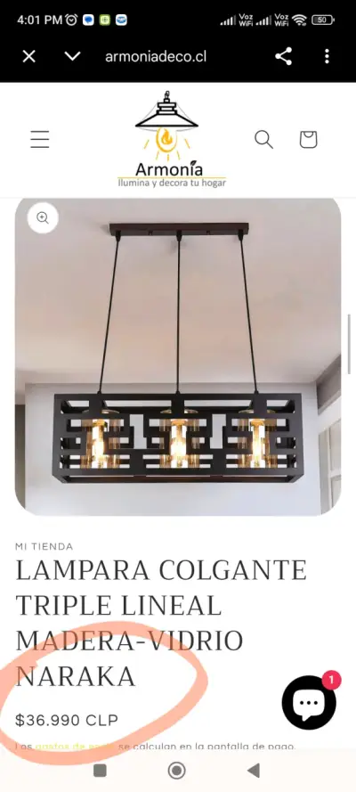 Lámpara colgante triple lineal - miniatura 1