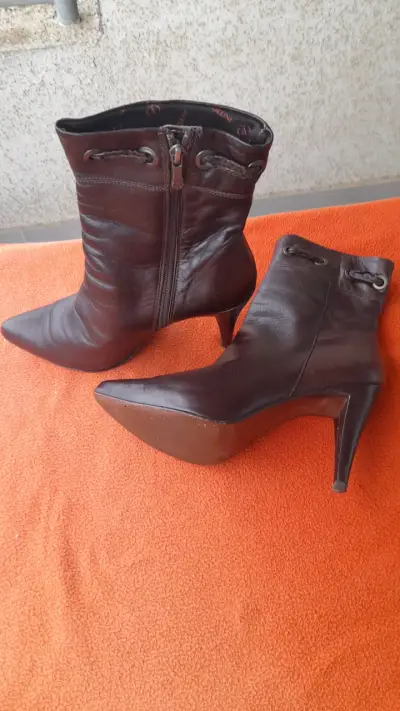 Botines de cuero marrón - miniatura 2