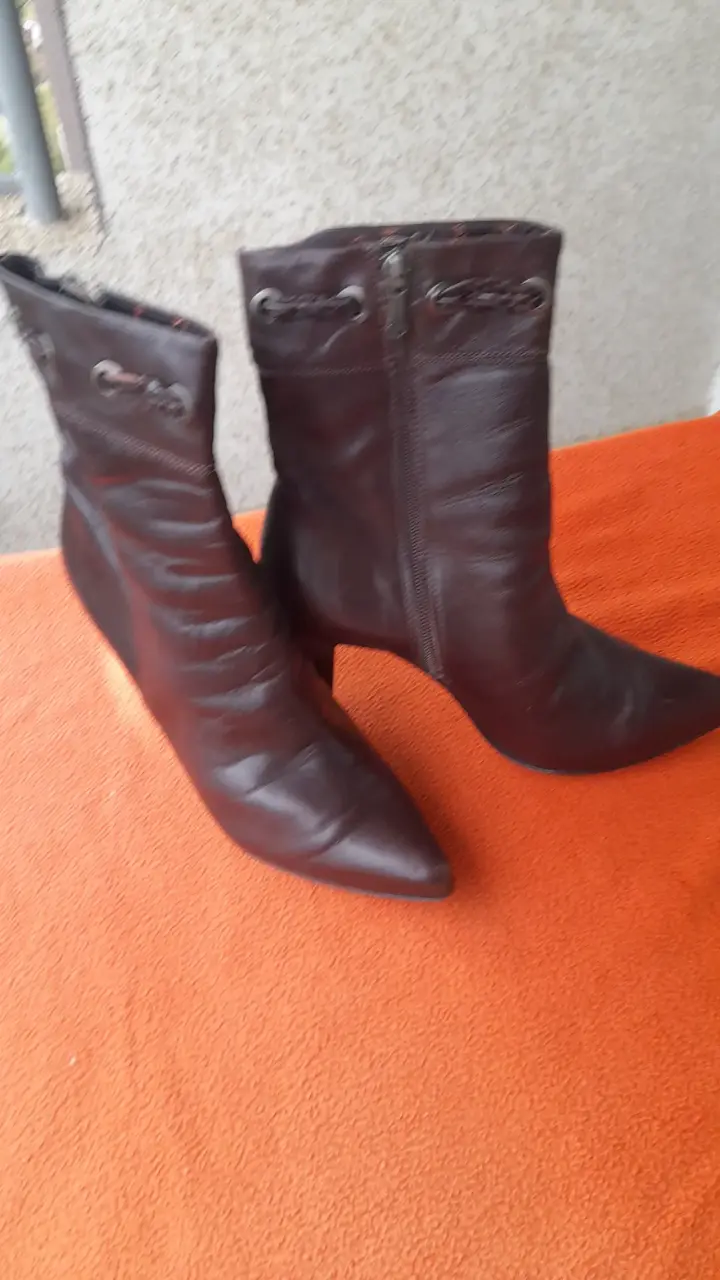 Botines de cuero marrón - 4