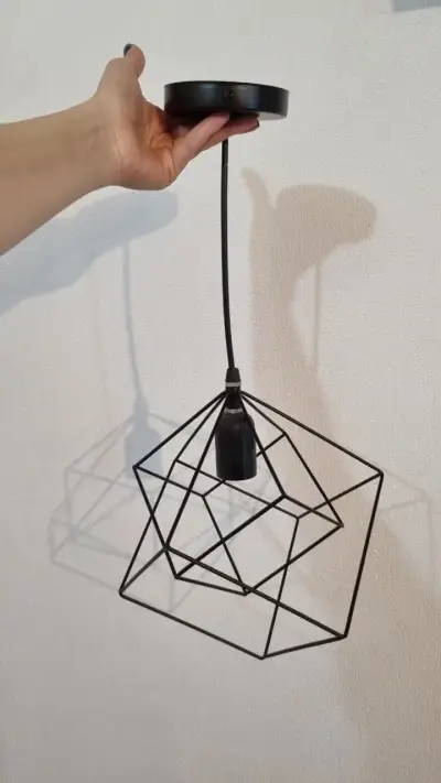 Lámpara colgante de metal negro - miniatura 2