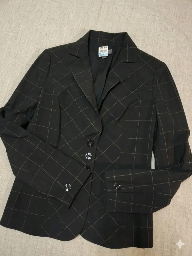 Blazer negro a cuadros