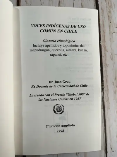 Libro Voces Indígenas Chile de uso común en Chile - miniatura 4