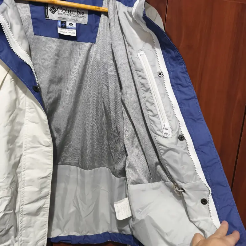 Parka Columbia blanca y azul - 3