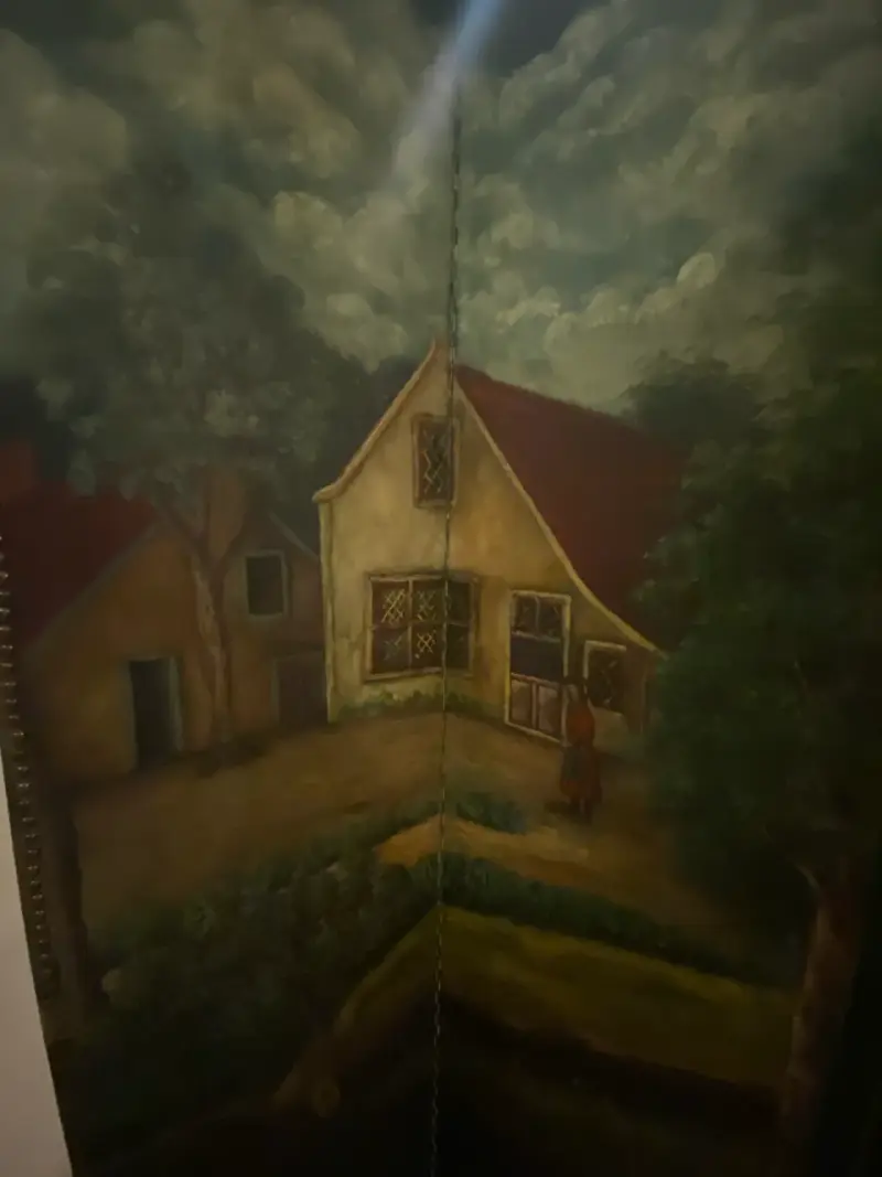 Biombo con paisaje pintado a mano - 4