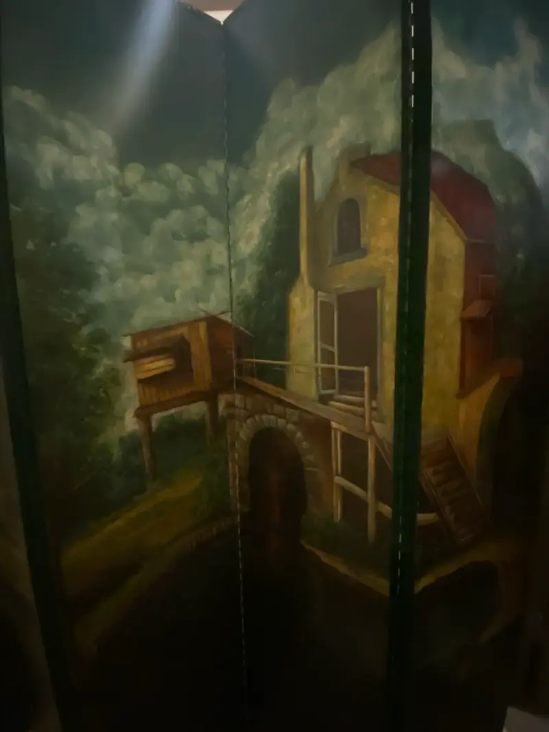Biombo con paisaje pintado a mano - 5