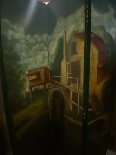Biombo con paisaje pintado a mano - miniatura 5