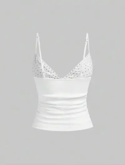 Top blanco con tachas metálicas - miniatura 3