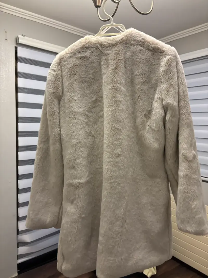 Abrigo de piel beige - 3