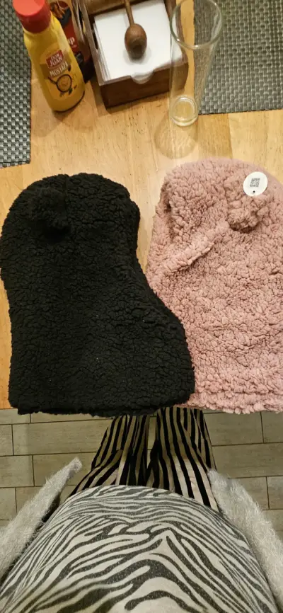 Gorritos niño orejas de oso negro y rosado - miniatura 2