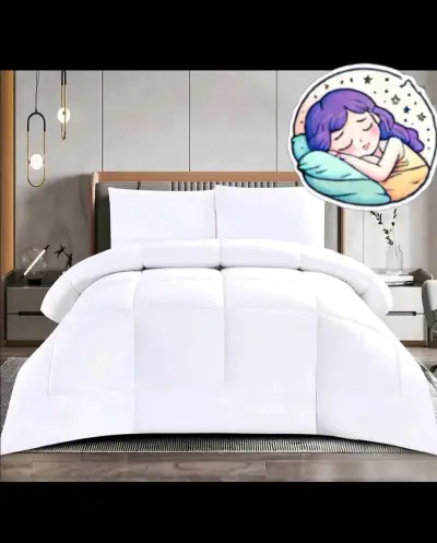 Edredón blanco de cama - miniatura 1