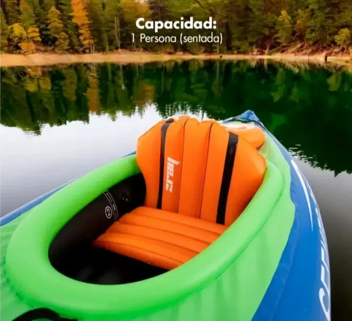 Kayak inflable azul y verde - 3