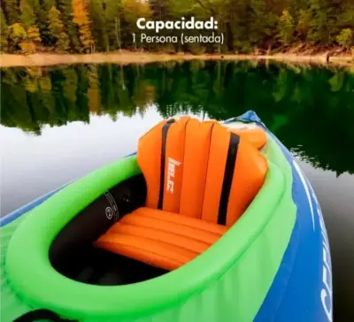 Kayak inflable azul y verde - miniatura 3