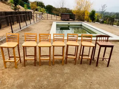 Set de sillas de bar madera - miniatura 2