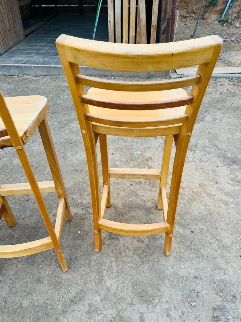 Set de sillas de bar madera - 5