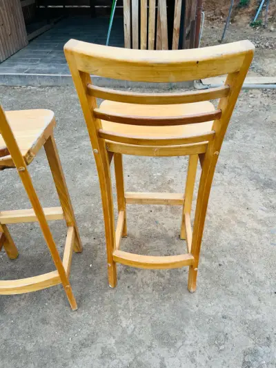 Set de sillas de bar madera - miniatura 5
