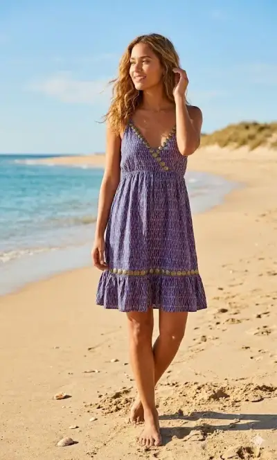 Vestido azul de verano - miniatura 1