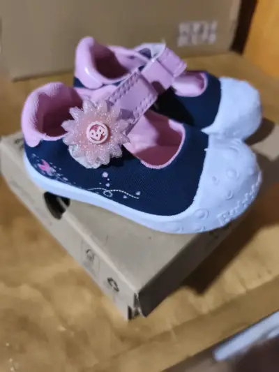 Zapatos niña azul con rosa - miniatura 1