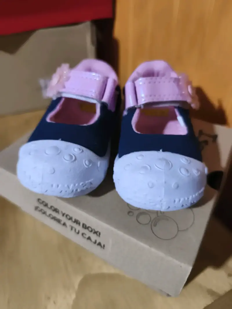 Zapatos niña azul con rosa - 2