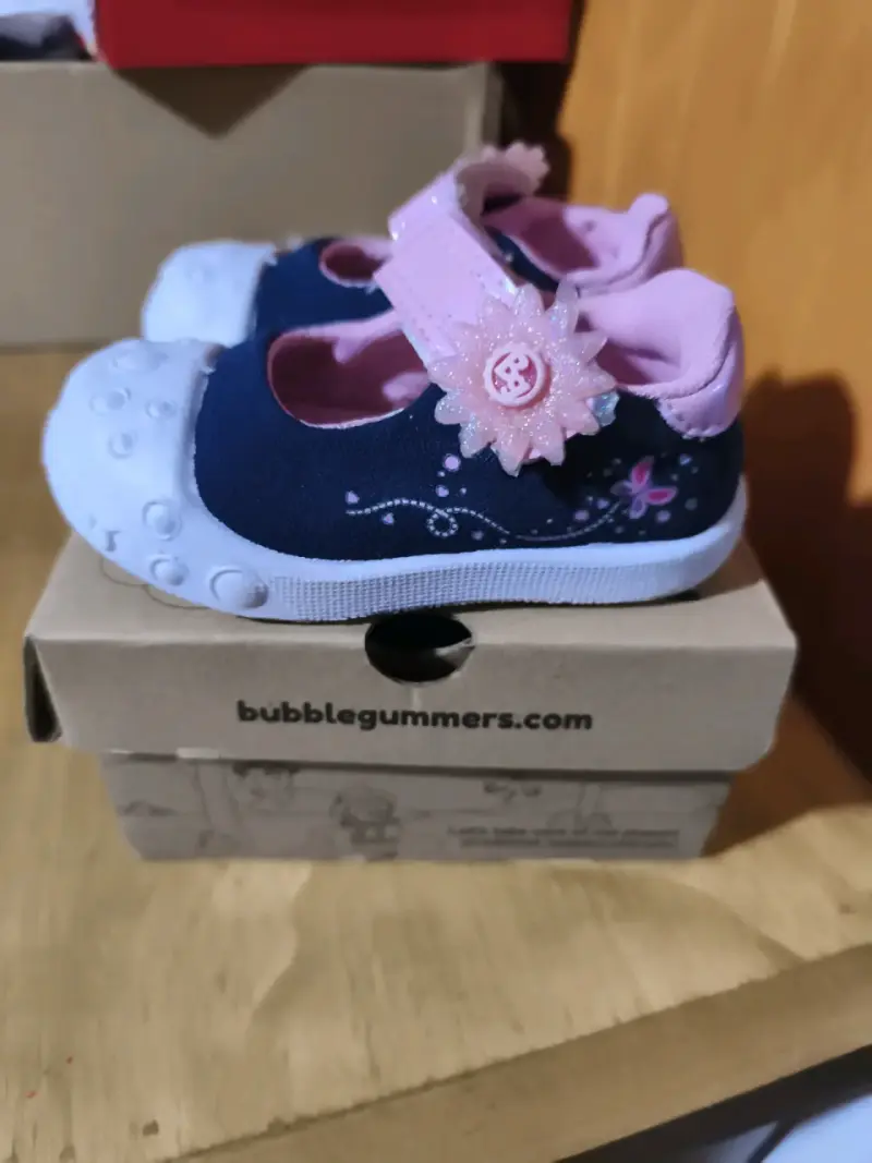 Zapatos niña azul con rosa - 3