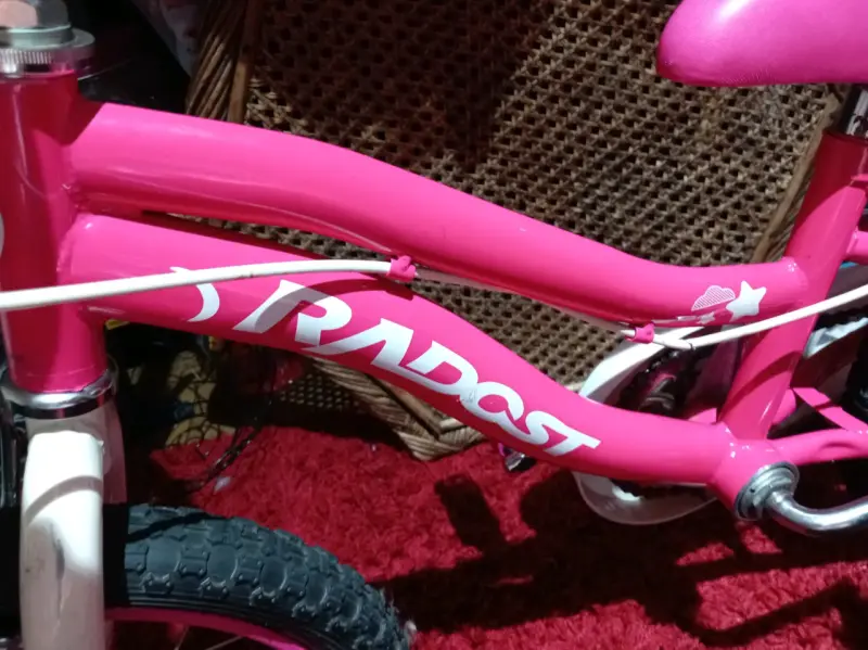 Bicicleta infantil rosada con ruedas - 4