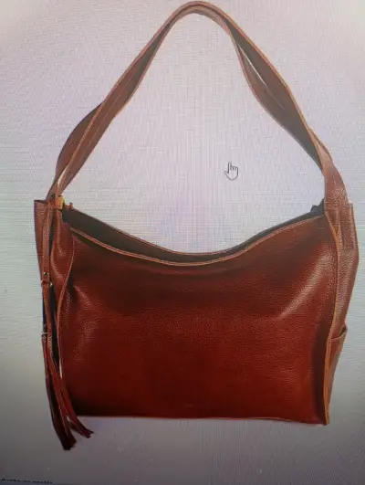 Bolso grande de cuero marrón - miniatura 1