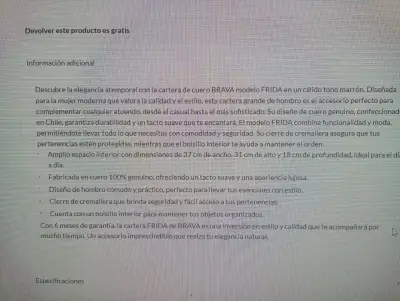 Bolso grande de cuero marrón - miniatura 2