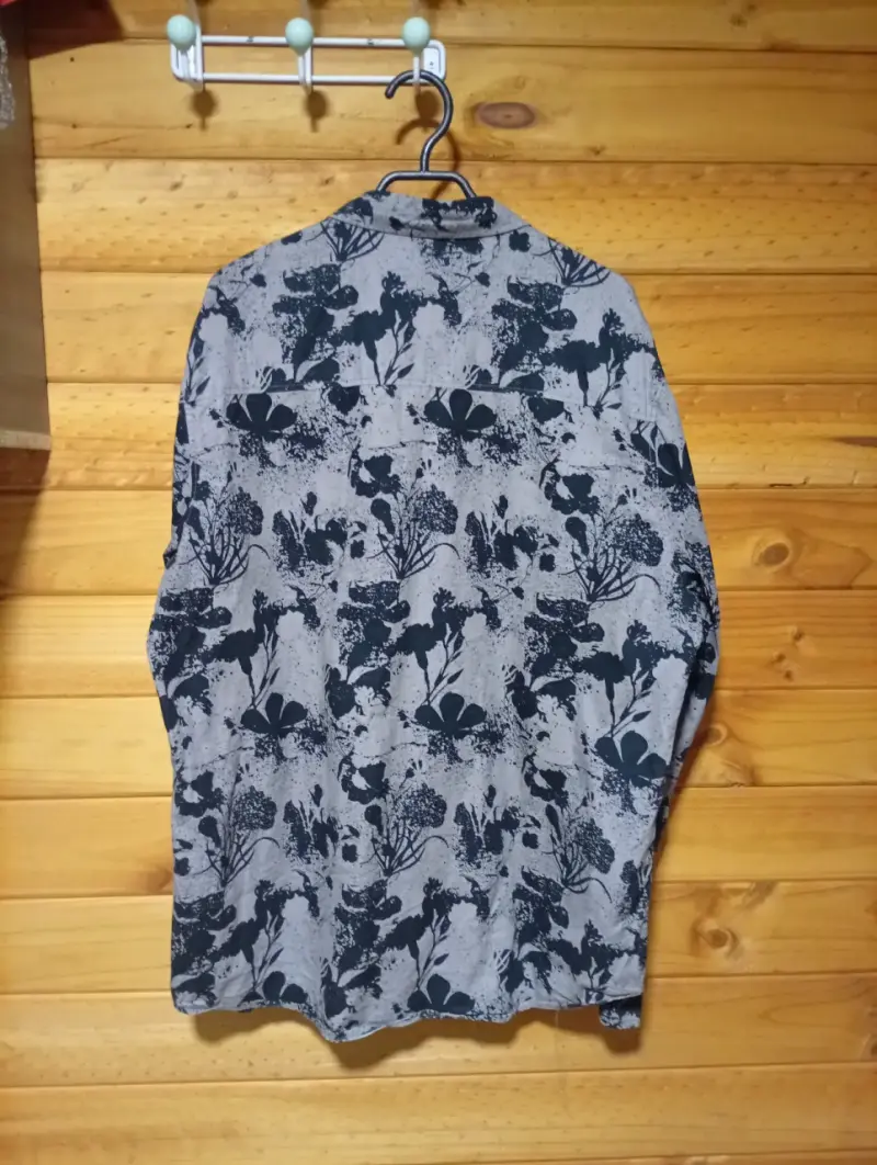 Camisa estampada manga larga gris - 2