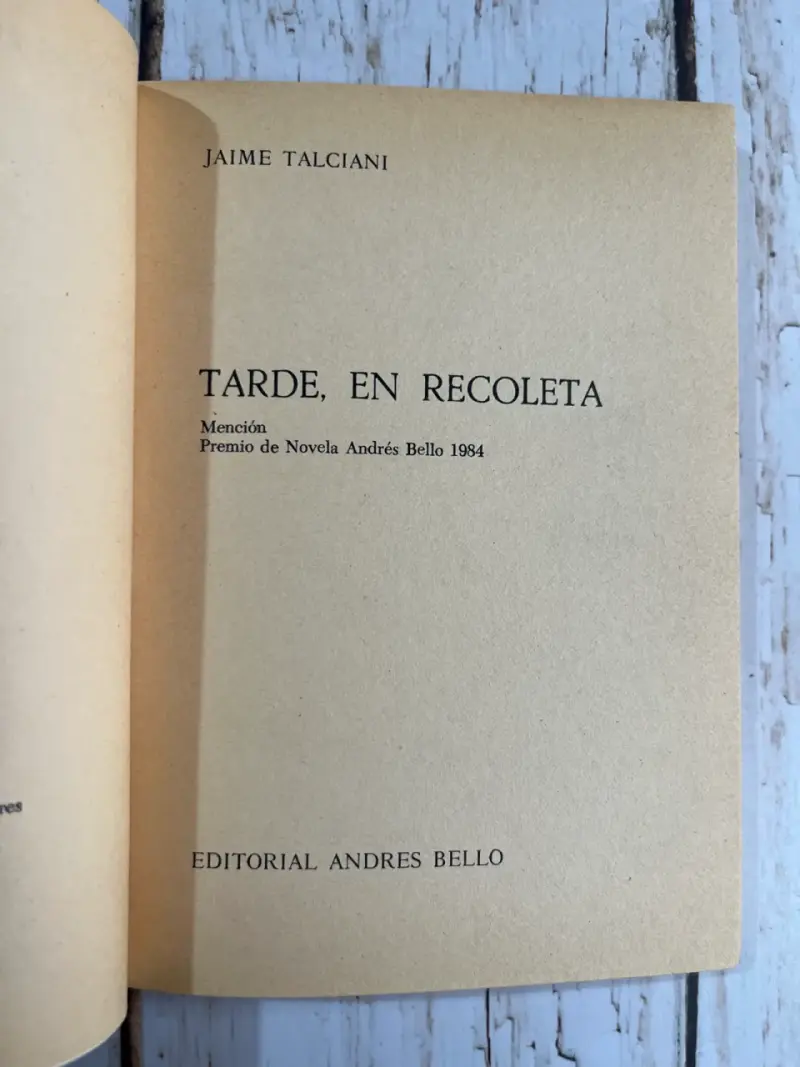 Libro 'Tarde, en Recoleta' / Jaime Talciani - 4