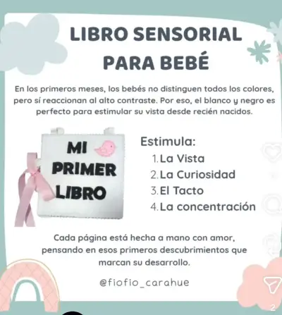 Libro sensorial para RN a 3 meses - miniatura 1