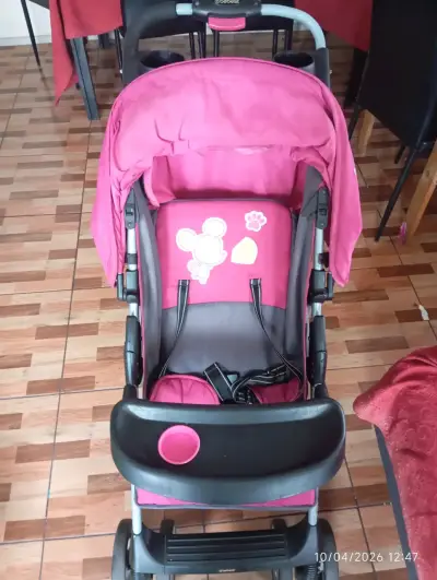 Coche de bebé rosado - miniatura 5
