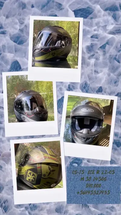 Casco motocicleta HJC negro y verde - miniatura 1