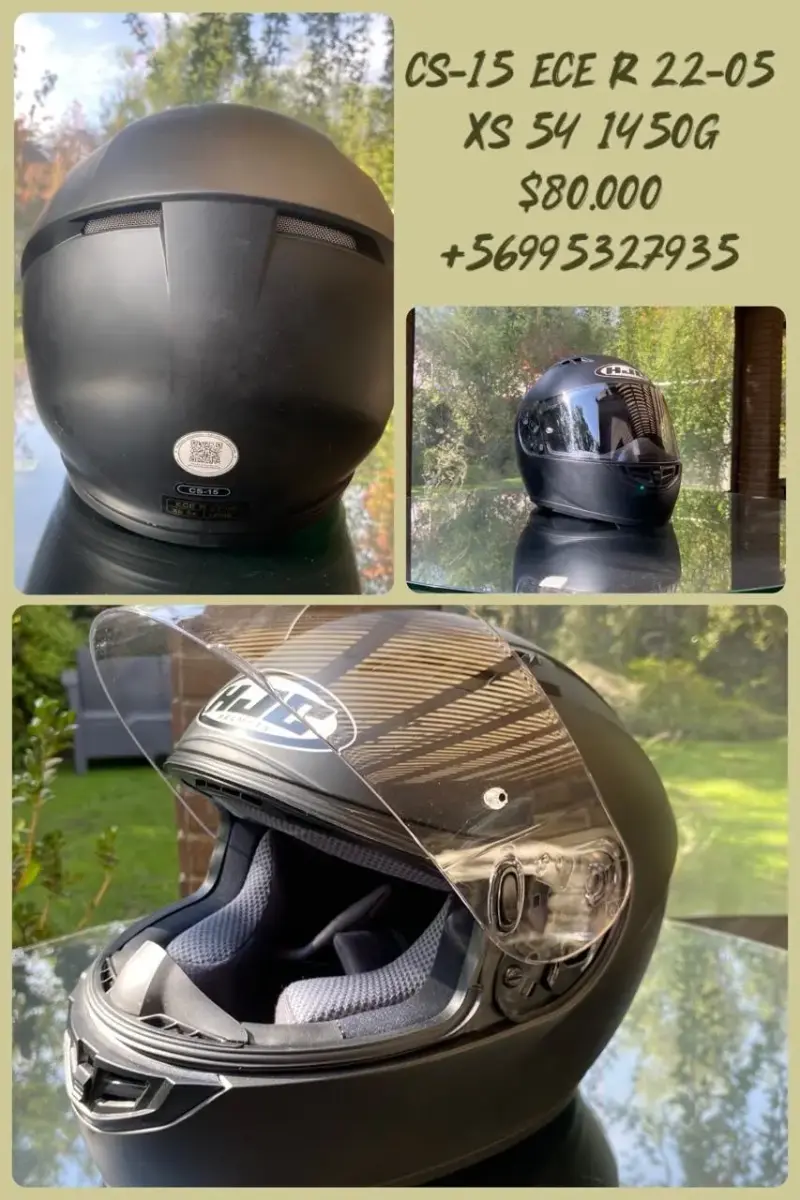 Casco motocicleta HJC negro y verde - 2