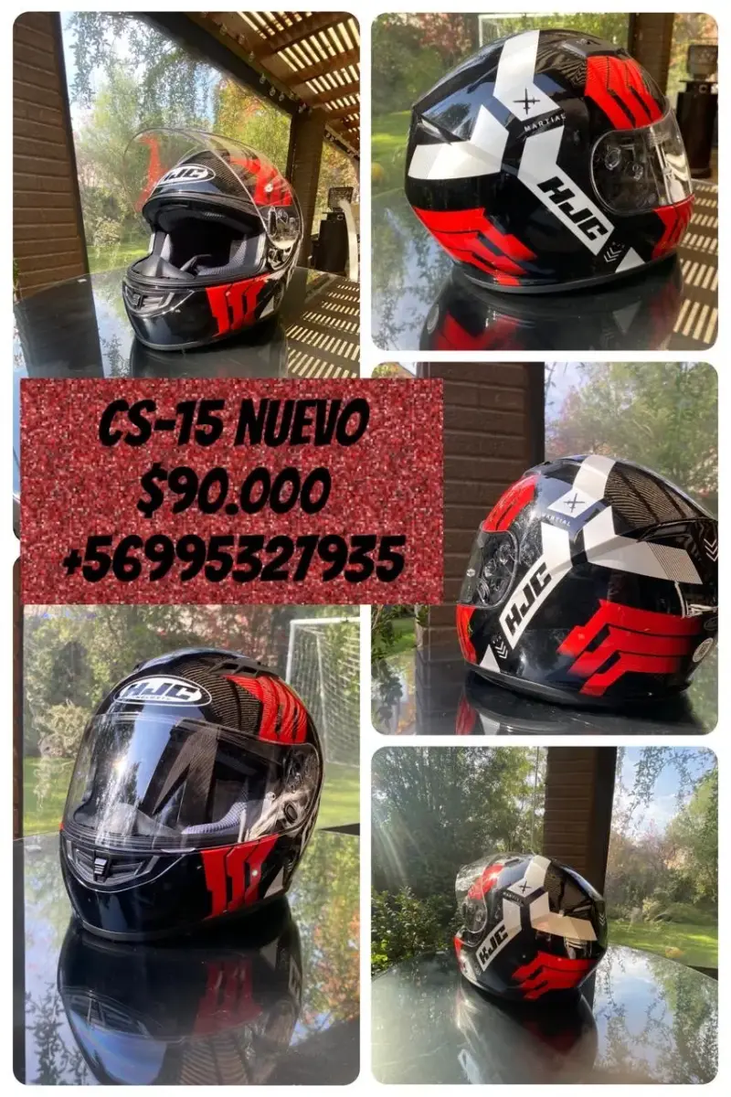Casco motocicleta HJC negro y verde - 3
