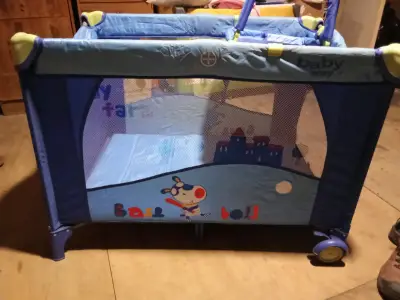 Cuna corral azul portátil - miniatura 3