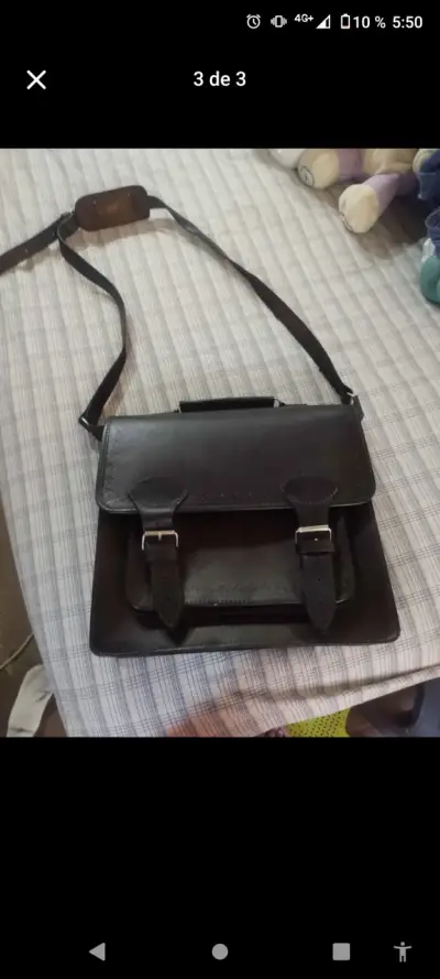Cartera de cuero café oscuro - miniatura 1
