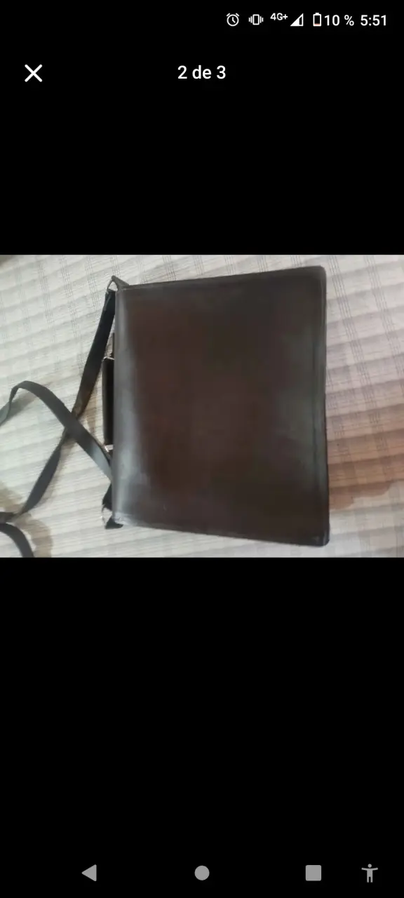 Cartera de cuero café oscuro - 2