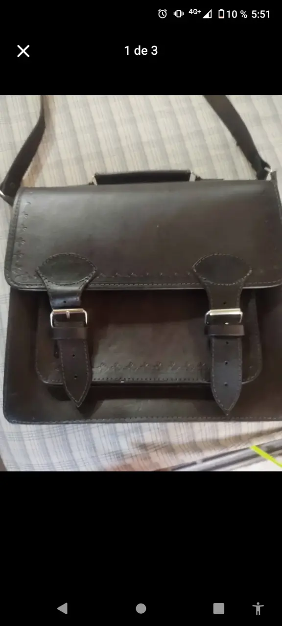 Cartera de cuero café oscuro - 3